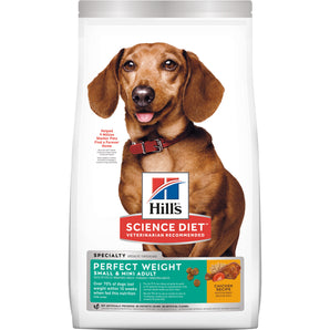Hill's Small Breed Adult Dog Food. Weight control formula. Choice of formats. 