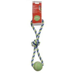 Boucle Dogit en corde de coton avec 2 balles de tennis