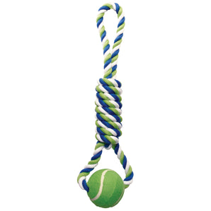 Corde de coton Dogit en spirale avec balle de tennis