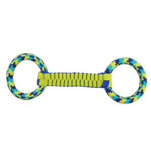 Toy K9 Fitness Zeus, rope rings with ballistic scoubidou to pull, very large.