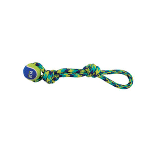 K9 Fitness Zeus Toy, Knotted Rope with Pull-Along Tennis Ball