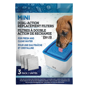 Dual Action Filters for Zeus Mini Waterer, 3 Pack.