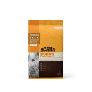 Acana Heritage Large Breed Puppy Dry Food. Grain-free formula. Chicken and turkey meal. 11.4kg
