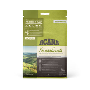 Acana Grasslands dry dog ​​food. Free-range lamb and duck recipe. Choice of formats.