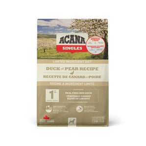 Acana Single dry dog ​​food. Limited ingredient diet. Duck recipe with pear. Choice of formats.