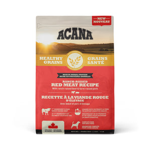 Acana Grains Santé adult dry dog ​​food. Raw farmed beef recipe. Choice of formats.