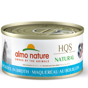 Wet food for cats ALMO NATURE HQS NATURAL. Mackerel recipe in broth 70 gr.