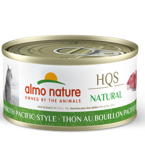 Wet food for cats ALMO NATURE HQS NATURAL. Pacific tuna in broth recipe. 70gr.
