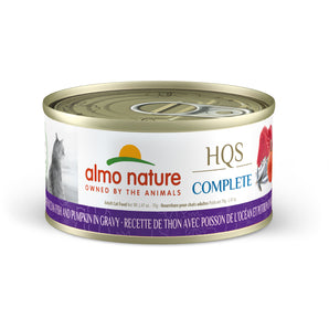 Wet food for cats ALMO NATURE HQS COMPLETE. Recipe for tuna and ocean poison and pumpkin in sauce. 70 gr.