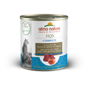 Wet food for cats ALMO NATURE HQS COMPLETE. Recipe for tuna and pumpkin in sauce. 280 g.
