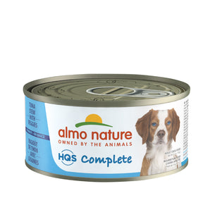 Nourriture humide pour chiens ALMO NATURE HQS COMPLETE. Ragoût de thon avec haricots verts et patates. 156gr.
