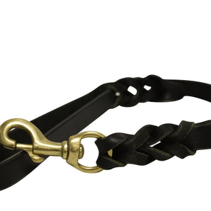 APS Braided Genuine Leather Dog Leash