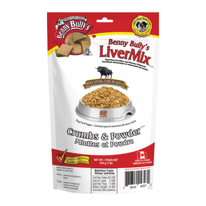 BENNY BULLY'S dog treats. Beef liver chops in crumbs and powder. 454g