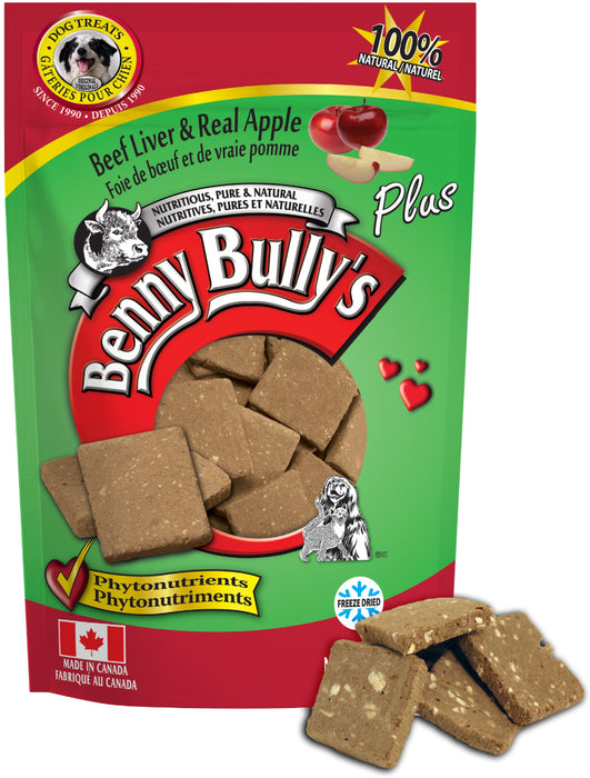 Gâteries pour chiens BENNY BULLY'S. Foie de boeuf et pommes. 58g
