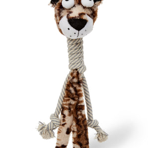 Bud'z plush and string dog toy. Long neck jaguar. 15''