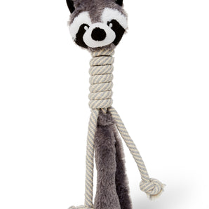 Bud'z plush and string dog toy. Long-necked raccoon. 15''