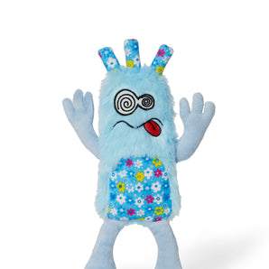 Plush dog toy from Bud'z. Blue floral Igor monster 12''