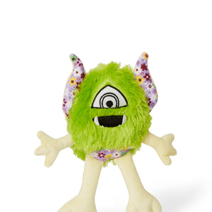 Plush dog toy from Bud'z. 11'' green floral Loomy monster