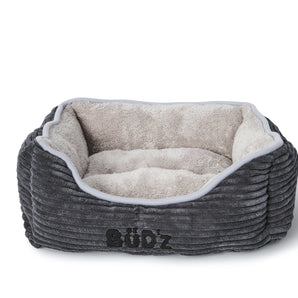 Gray Corduroy High Side Bed from Bud'z. 18" x 16".