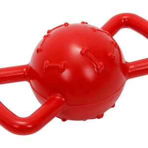 Bud'z rubber dog toy. Ball with handles 3.5" red