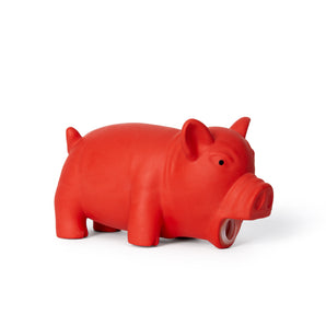 Bud'z latex dog toy. Pig SQUEAKER 3" red