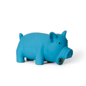 Bud'z latex dog toy. Pig SQUEAKER 3" blue