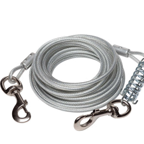 Câble pour chiens avec attache et ressort 30' de Bud’z (jusqu’à 160 lbs)