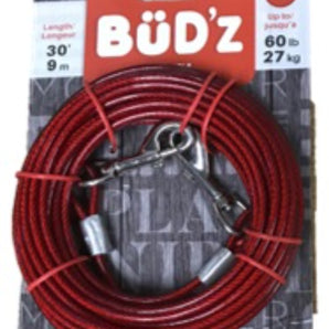 Câble pour chiens avec attache de 30' de Bud’z (jusqu'a 60 lbs)