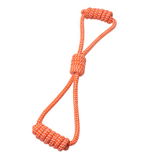 Toy for dogs. 2 handle rope with Bud'z knots.