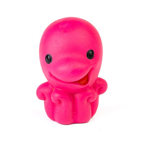 Mini 3.5" pink octopus dog toy with squeaker.