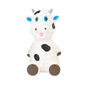 Mini 3.5" white sheep dog toy with squeaker.