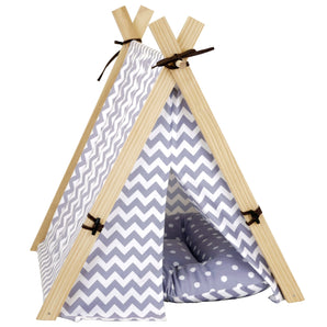 Tente pour chats de style camping avec coussin de Bud'z. Choix de couleurs.