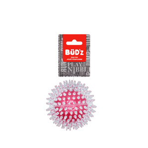 Toy for dogs. Clear spiked rubber ball from Bud'z. Choice of colors.