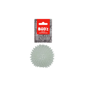 Toy for dogs. Bud'z spiked rubber glow ball.