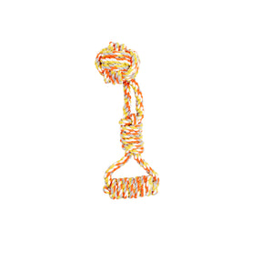 Toy for dogs. 13.5'' rope with touline head with Bud'z handle. Choice of colors.