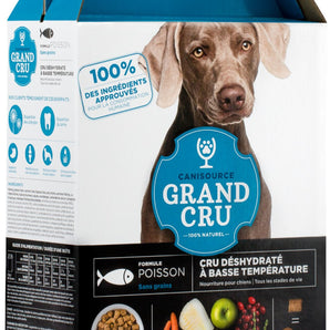 Canisource Grand Cru gourmet dehydrated dog food. Fish meal. Format choice.