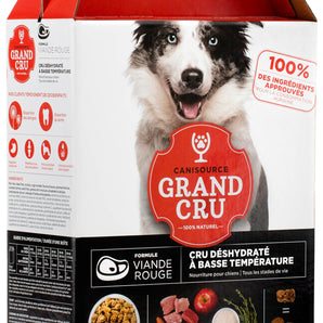 Nourriture gourmet déshydratée pour chiens Canisource Grand Cru. Repas de viande rouge. Choix de format.