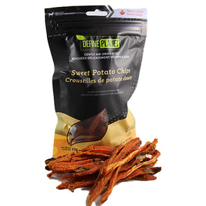 Define Planet sweet potato chip dog treats. 170 g.
