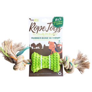 Toy for dogs. Hemp rope with rubber bones from Define Planet.