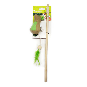 Toy for cats. Burlap mouse on stick from Define Planet.