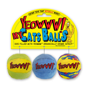 Toy for cats. Colored balls with catnip from Ducky World. Package of 3 units.