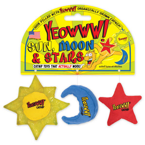 Cat toys. Sun, moon and star from Ducky World.