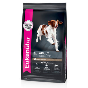 Eukanuba dry food for medium sized adult dogs. Lamb meal. 13.6kg