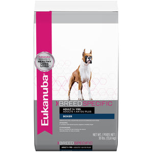Eukanuba dry food for adult dogs of the Boxer breed. 13.6kg