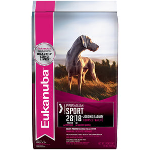 Nourriture sèche pour chiens adultes performants Eukanuba Premium Resilience. Formule course et agilité. 13.6 kg