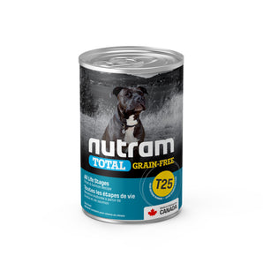 Nutram Total grain free T25 dog and puppy food. Trout and salmon. 369g.
