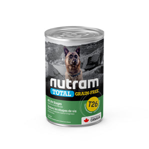 Nourriture pour chiens T26 Nutram Total sans grains. Agneau et lentilles. 369g.