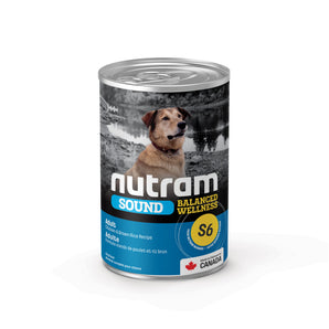 Nourriture pour chiens adultes Nutram S6 Sound Balanced Wellness. Poulet et riz brun. 156g