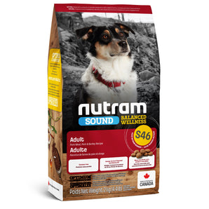 Nourriture sèche pour chiens NUTRAM SOUND S46 Balanced Wellness. Recette au porc. Choix de formats.