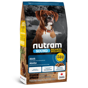 Nourriture sèche pour chiens NUTRAM SOUND S49. Balanced Wellness. Recette au saumon. Choix de formats.